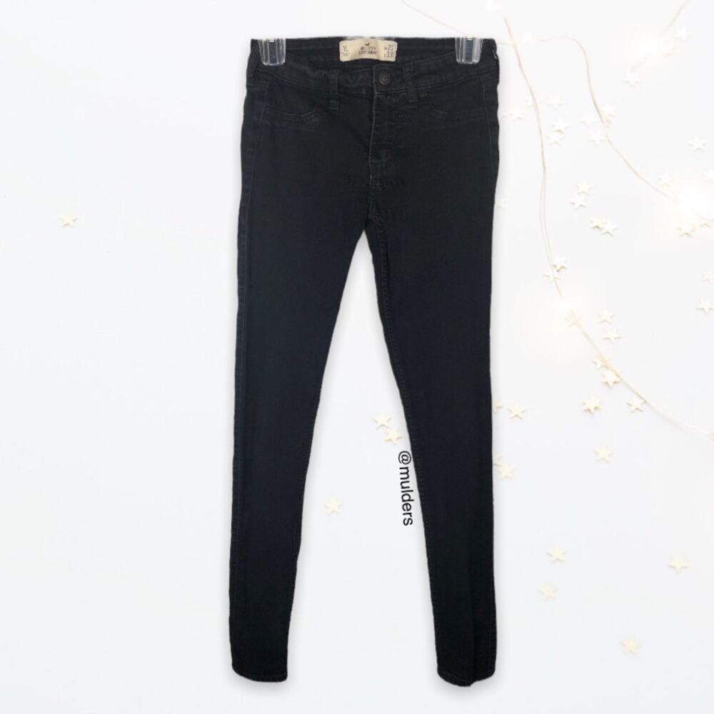 Hollister Black Denim Low Rise Skinny Jeggings Jeans Size 25W 1L LONG